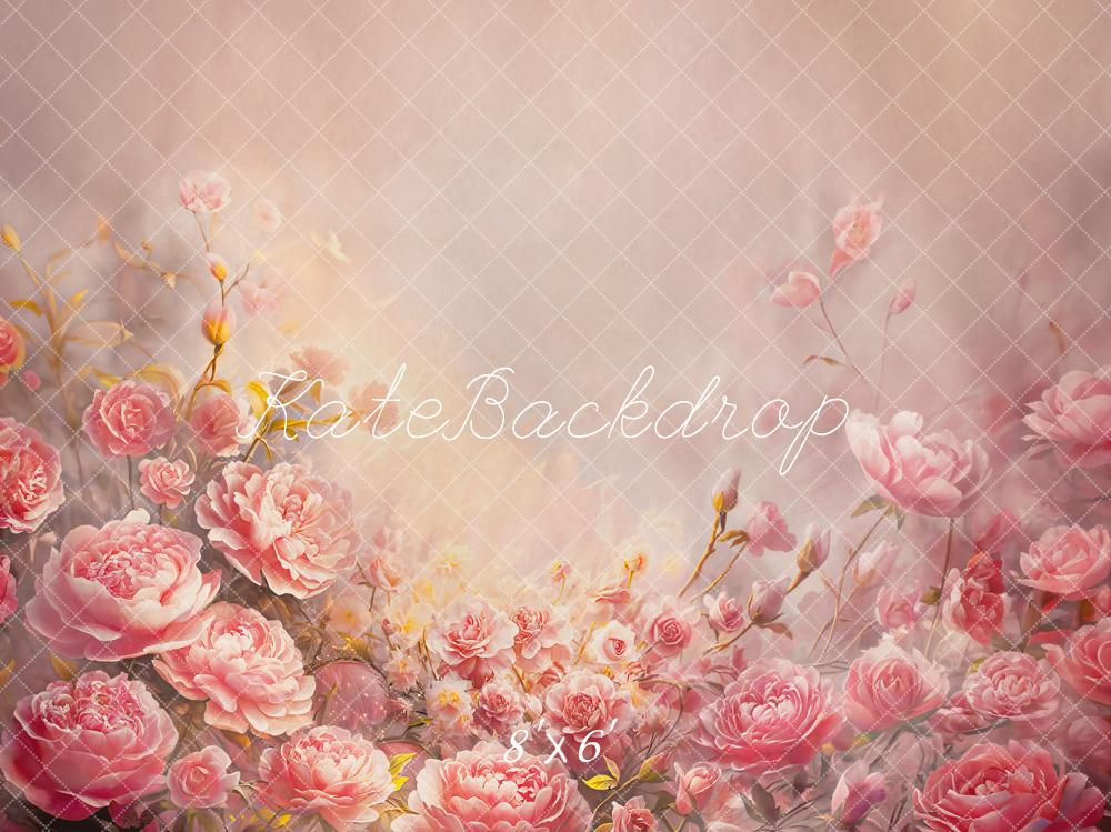 Kate Beaux-Arts Fleurs Rose Fête des mères Toile de fond conçue par GQ - Kate Backdrop FR