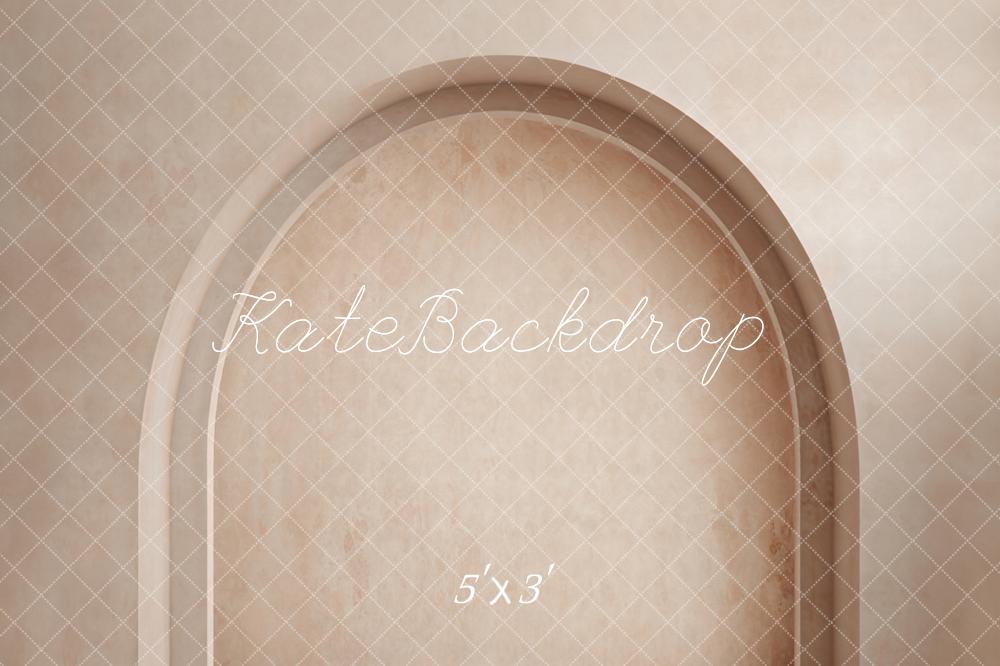 Kate Bohème Simple Porte cintrée Beige Élégant Toile de fond conçue par Kate Image - Kate Backdrop FR