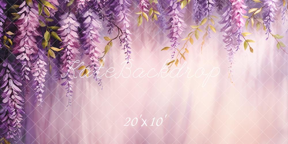 Kate Feuille violette Art Fleurs Fête des mères Toile de fond conçue par Chain Photographie - Kate Backdrop FR