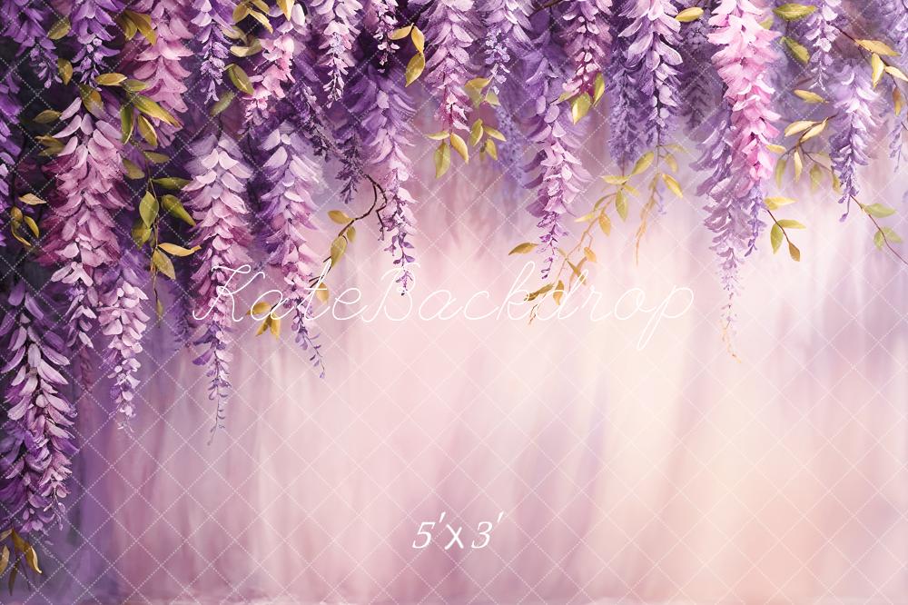 Kate Feuille violette Art Fleurs Fête des mères Toile de fond conçue par Chain Photographie - Kate Backdrop FR