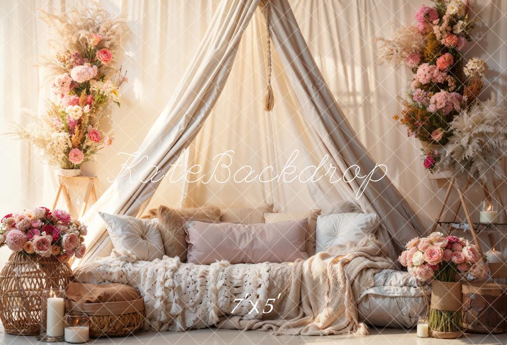 Kate Bohème Fleurs Canapé Fête des mères Toile de fond conçue par Emetselch - Kate Backdrop FR
