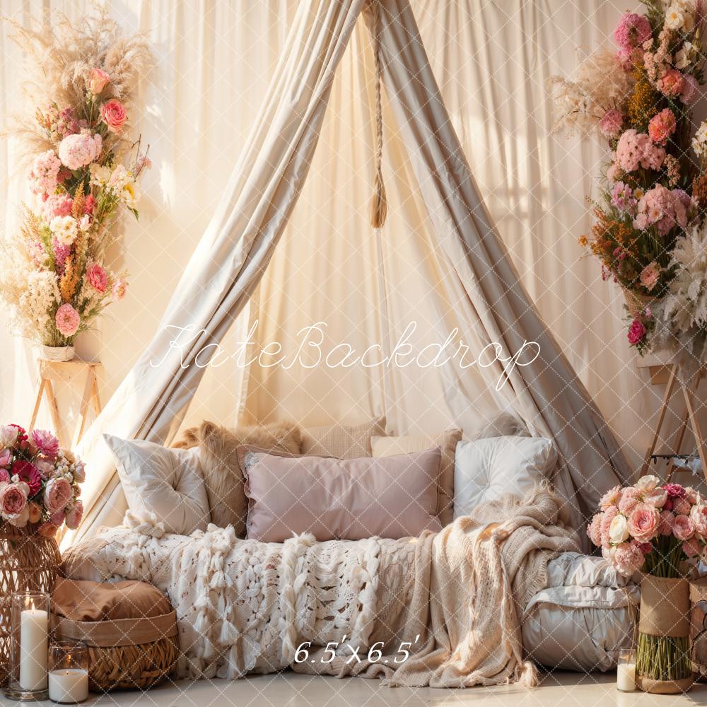 Kate Bohème Fleurs Canapé Fête des mères Toile de fond conçue par Emetselch - Kate Backdrop FR