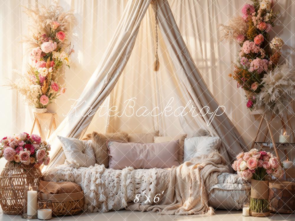 Kate Bohème Fleurs Canapé Fête des mères Toile de fond conçue par Emetselch - Kate Backdrop FR