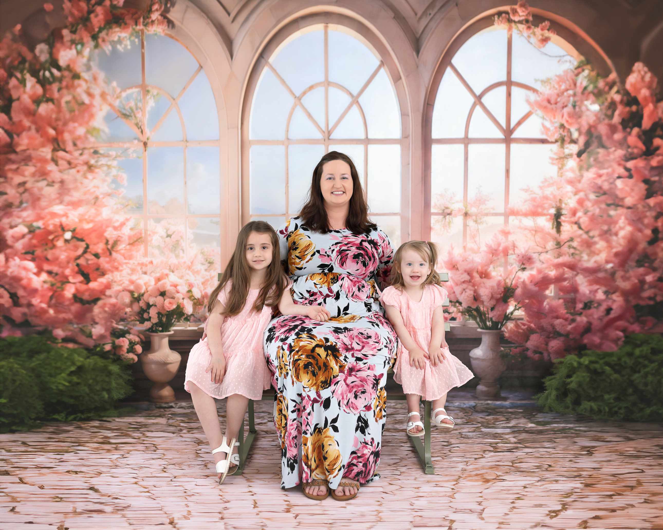 Kate Saint-Valentin Fleurs Rose Fenêtre Chambre Toile de fond conçue par Chain Photographie - Kate Backdrop FR