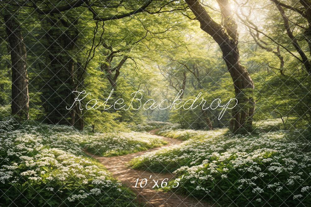 Kate Printemps Vert Forêt Chemin Toile de fond conçue par Chain Photographie - Kate Backdrop FR