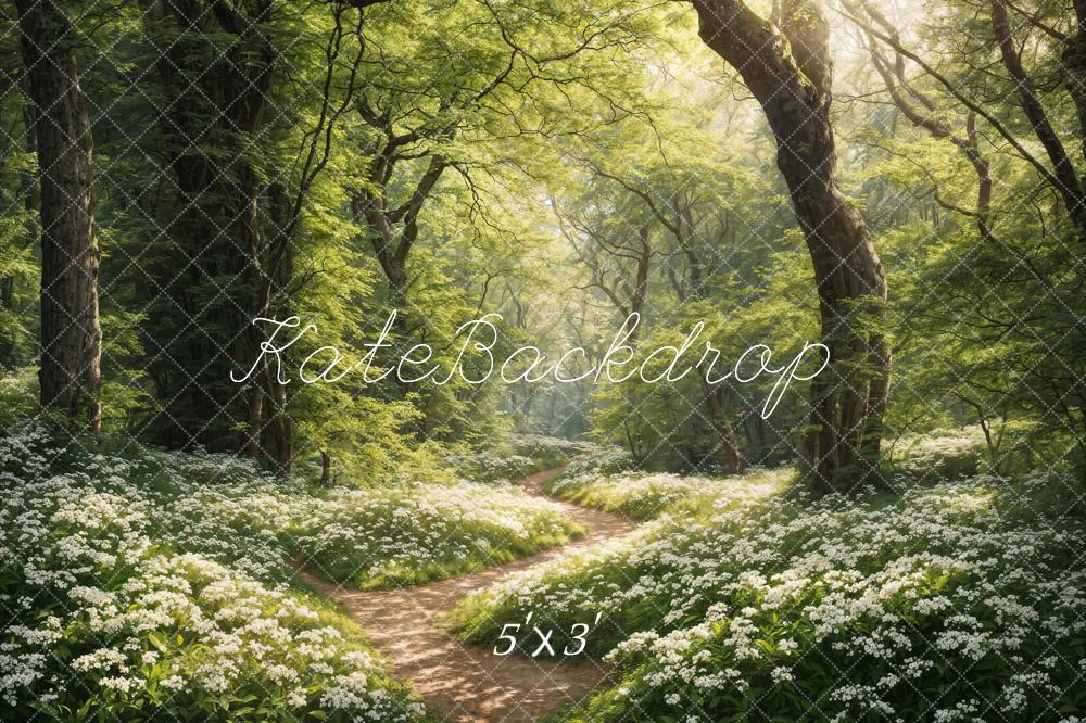 Kate Printemps Vert Forêt Chemin Toile de fond conçue par Chain Photographie - Kate Backdrop FR