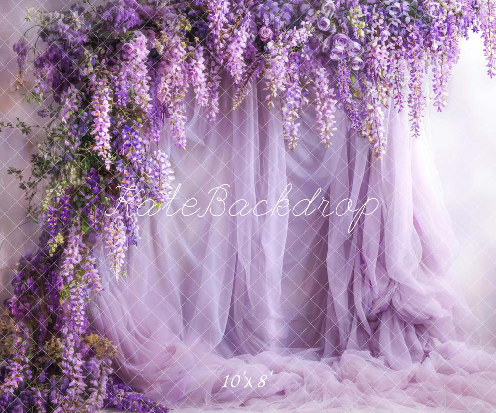 Kate Printemps Glycine fraîche Rideau Violet Toile de fond conçue par Emetselch