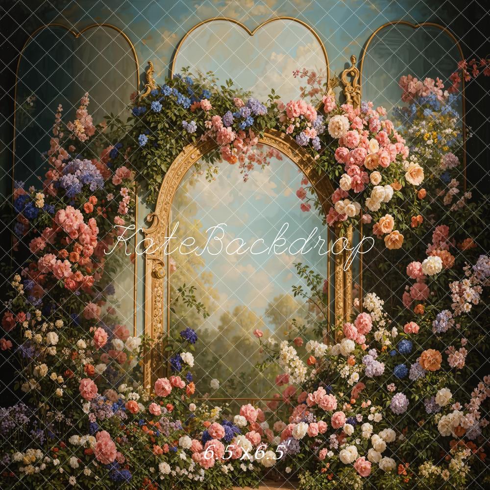 Kate Printemps Fleurs Cadre en métal Jardin Toile de fond conçue par Chain Photographie - Kate Backdrop FR