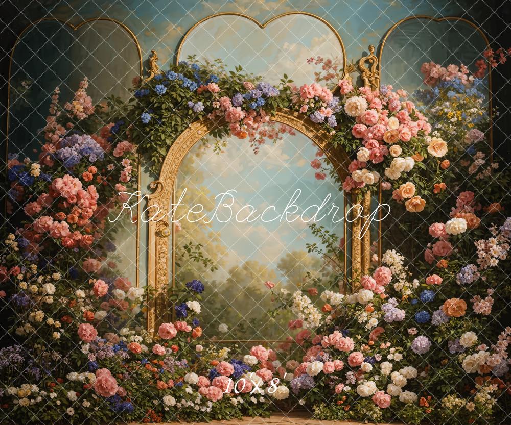 Kate Printemps Fleurs Cadre en métal Jardin Toile de fond conçue par Chain Photographie - Kate Backdrop FR