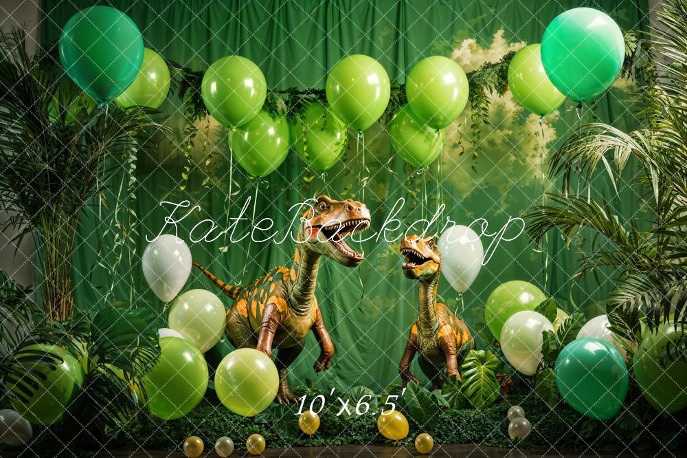 Kate Printemps Vert Ballon Dinosaure Enfant Toile de fond conçue par Emetselch - Kate Backdrop FR