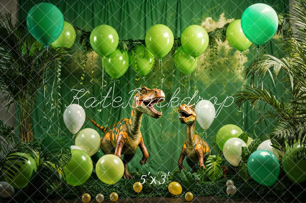 Kate Printemps Vert Ballon Dinosaure Enfant Toile de fond conçue par Emetselch - Kate Backdrop FR