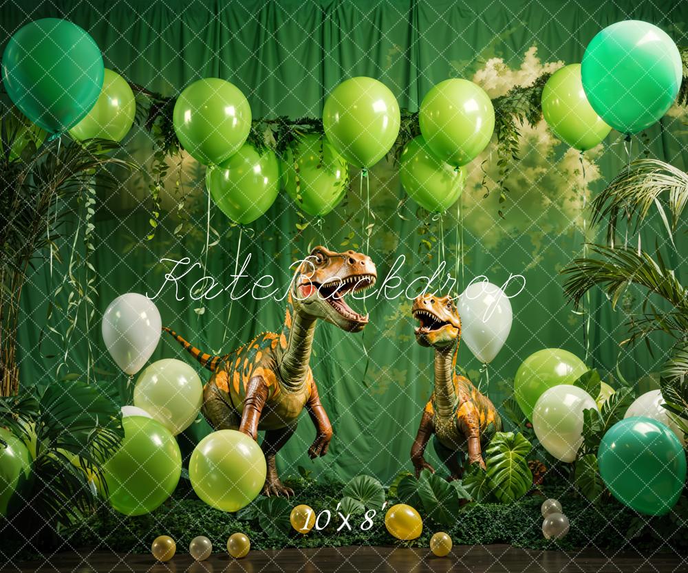 Kate Printemps Vert Ballon Dinosaure Enfant Toile de fond conçue par Emetselch - Kate Backdrop FR