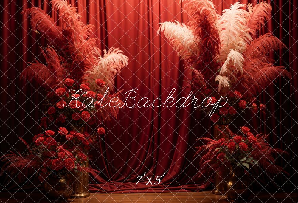 Kate Saint Valentin Rose rouge Rideau Toile de fond conçue par Chain Photographie - Kate Backdrop FR