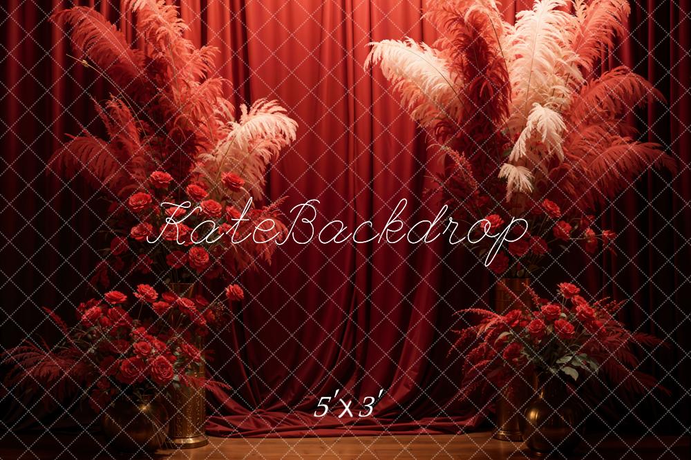 Kate Saint Valentin Rose rouge Rideau Toile de fond conçue par Chain Photographie - Kate Backdrop FR