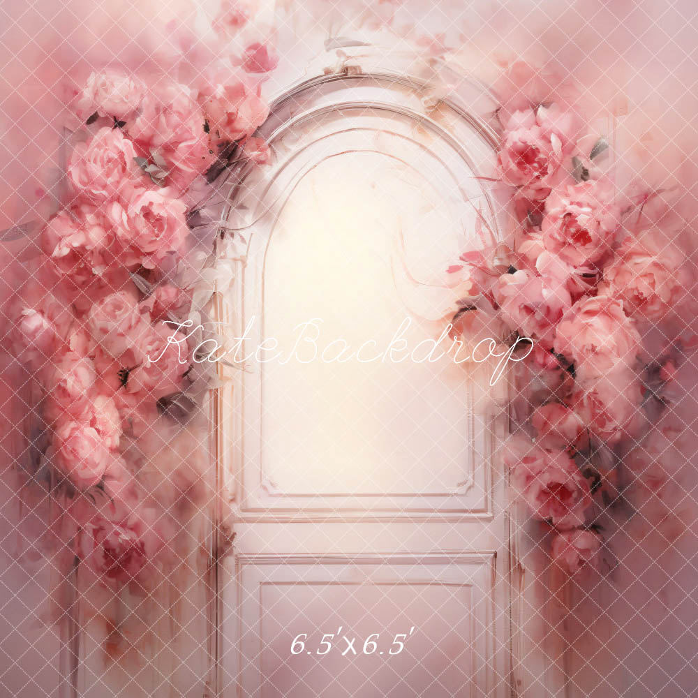 Kate Rose Fleurs Porte en bois Peinture à l'huile Toile de fond conçue par GQ - Kate Backdrop FR