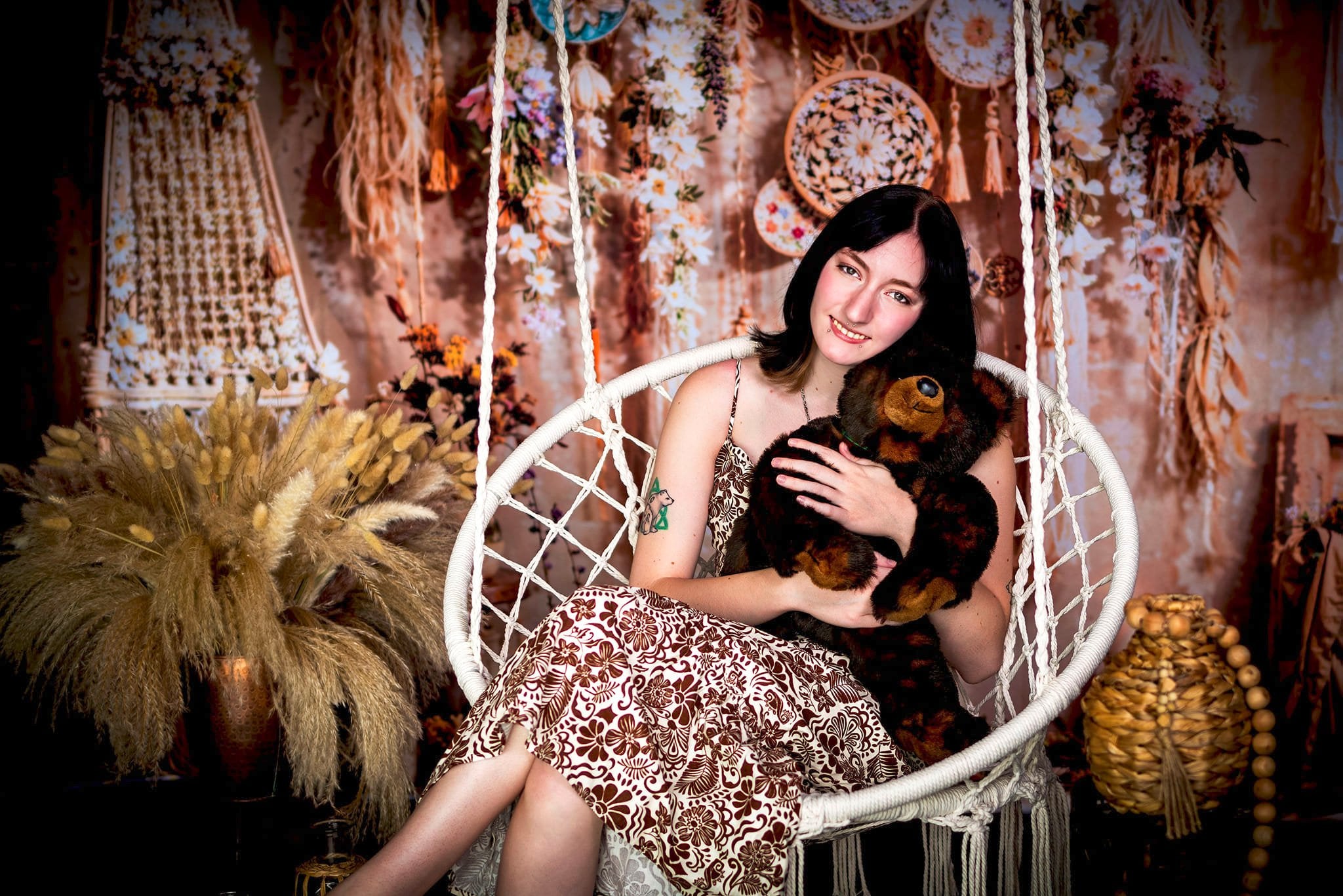 Kate Bohème Tenture Fleurs Beige Toile de fond conçue par Emetselch - Kate Backdrop FR