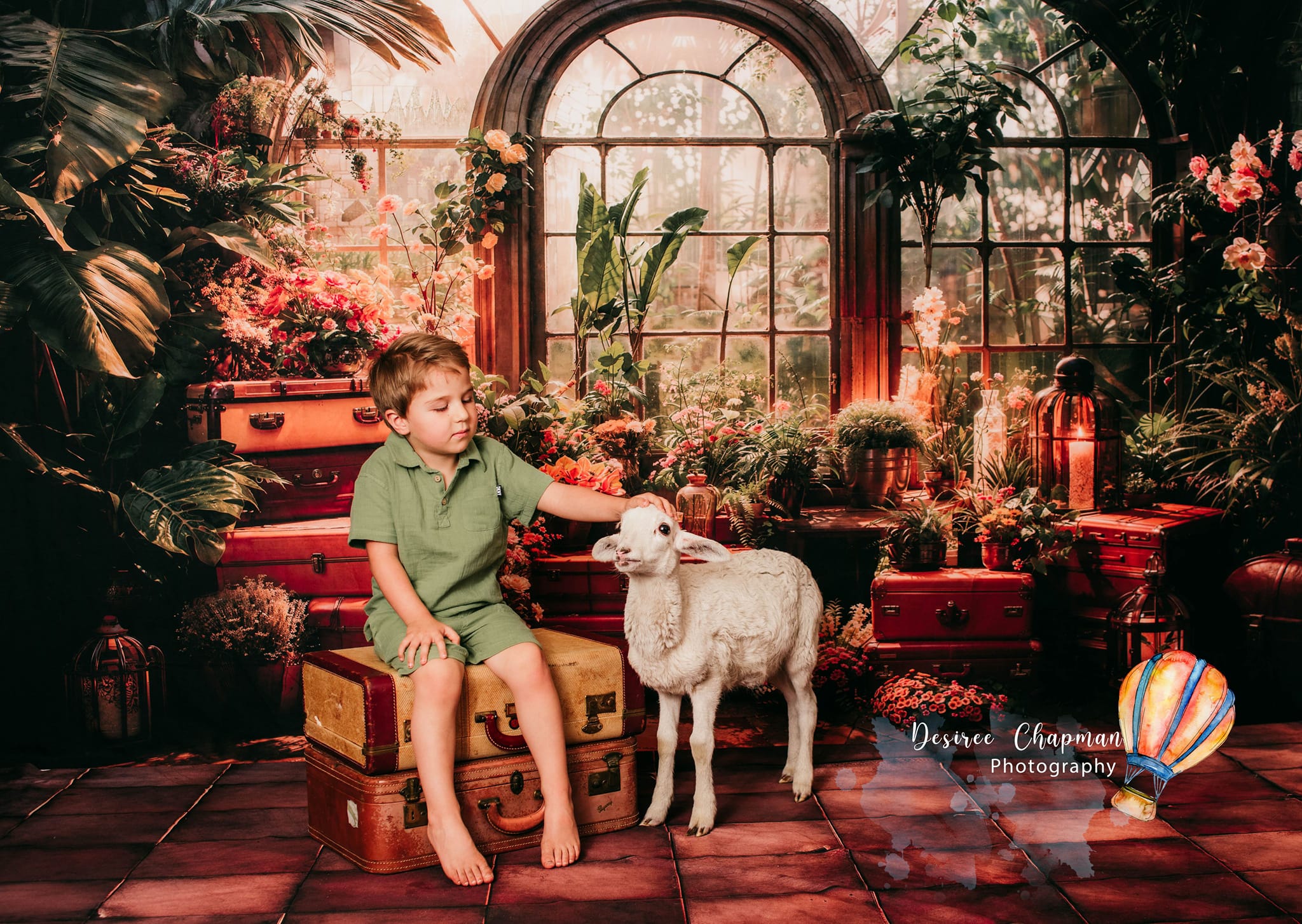 Kate Printemps Plante verte Fenêtre Chambre Toile de fond conçue par Chain Photographie - Kate Backdrop FR