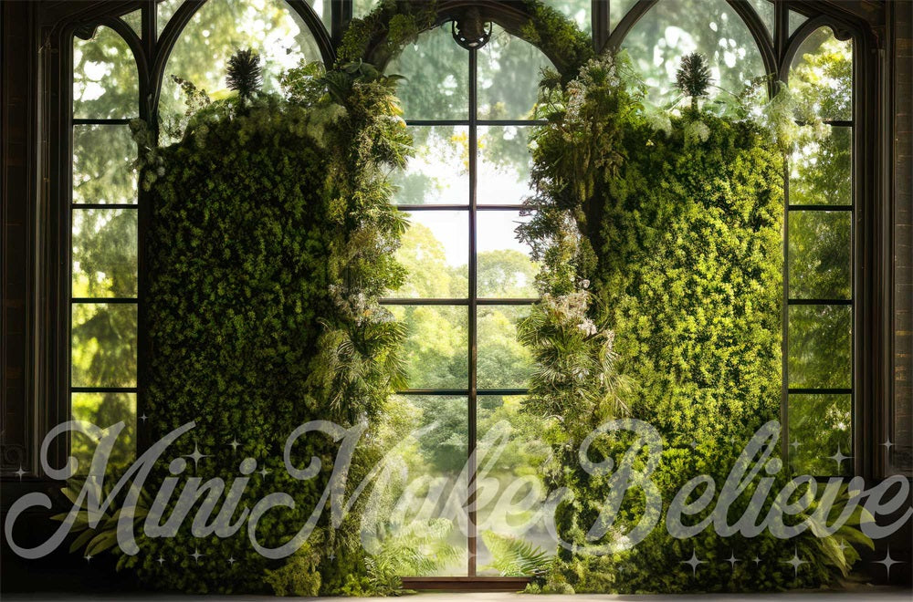 Kate Intérieur Serre Fenêtre Vert Toile de fond conçue par Mini MakeBelieve - Kate Backdrop FR