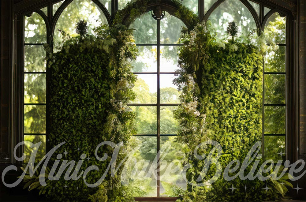 Kate Intérieur Serre Fenêtre Vert Toile de fond conçue par Mini MakeBelieve - Kate Backdrop FR