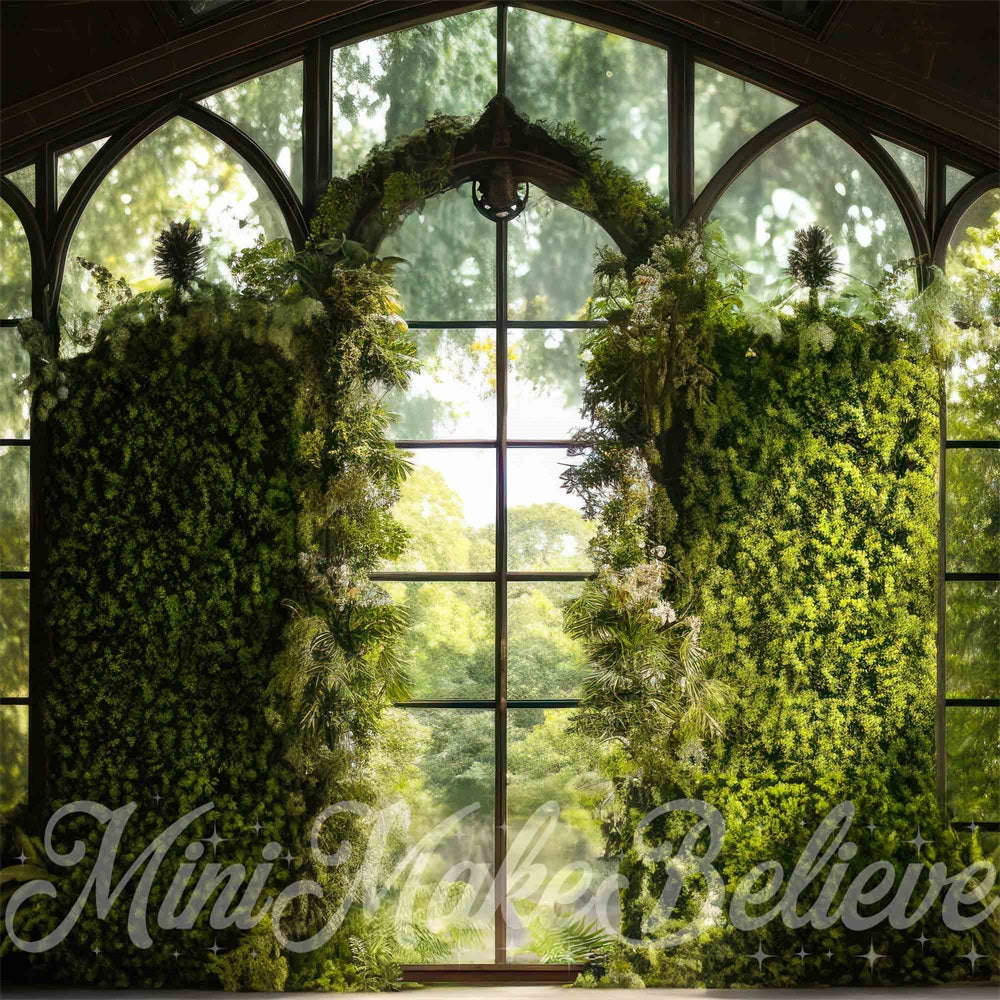 Kate Intérieur Serre Fenêtre Vert Toile de fond conçue par Mini MakeBelieve - Kate Backdrop FR