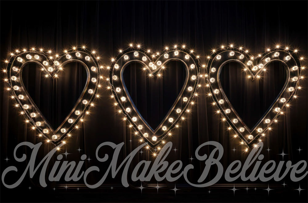 Kate Saint-Valentin Ampoule Coeur Noir Toile de fond conçue par Mini MakeBelieve - Kate Backdrop FR