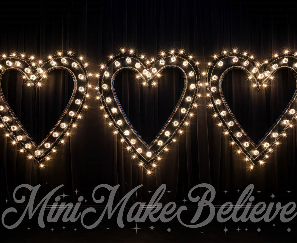 Kate Saint-Valentin Ampoule Coeur Noir Toile de fond conçue par Mini MakeBelieve - Kate Backdrop FR