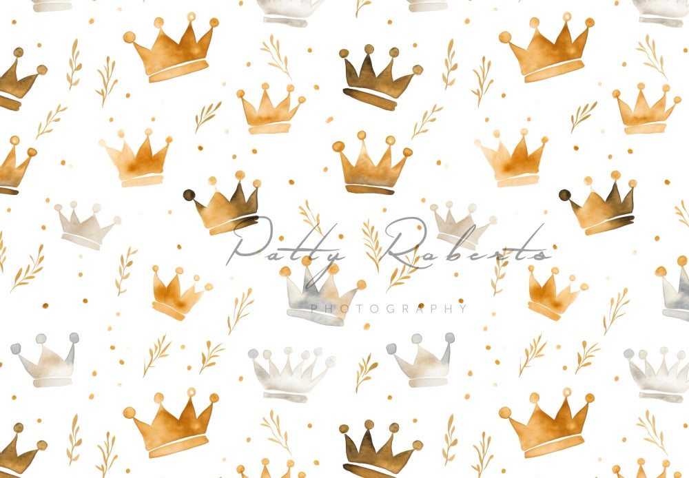 Kate Aquarelle Couronnes dorées Toile de fond conçue par Patty Robert - Kate Backdrop FR