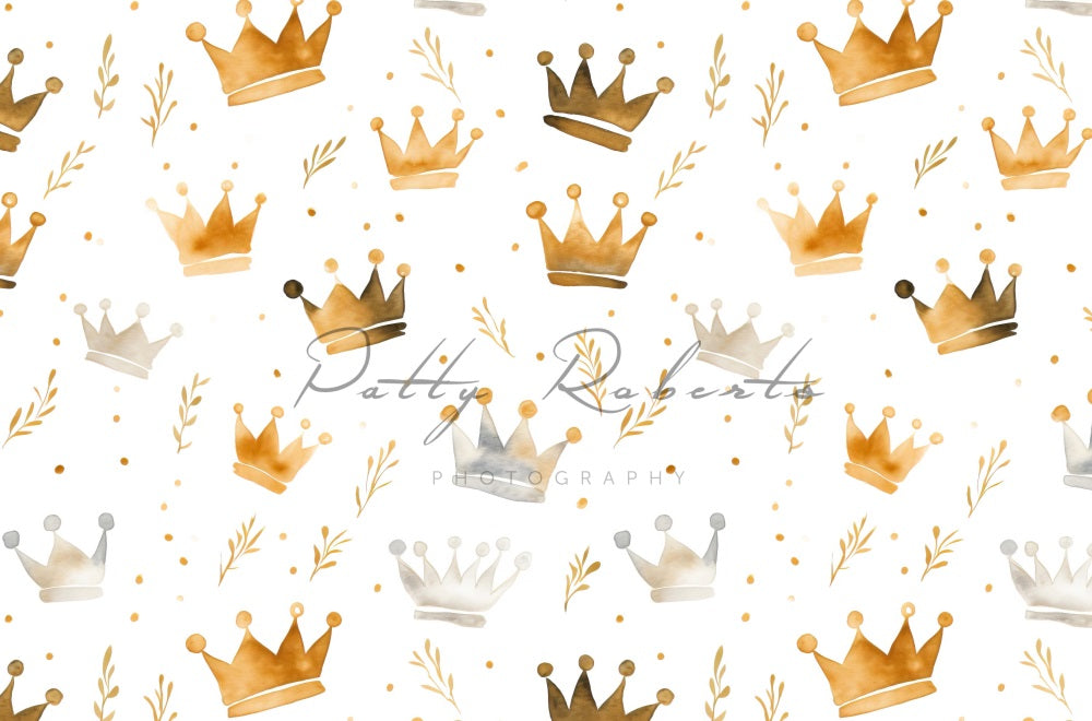 Kate Aquarelle Couronnes dorées Toile de fond conçue par Patty Robert - Kate Backdrop FR