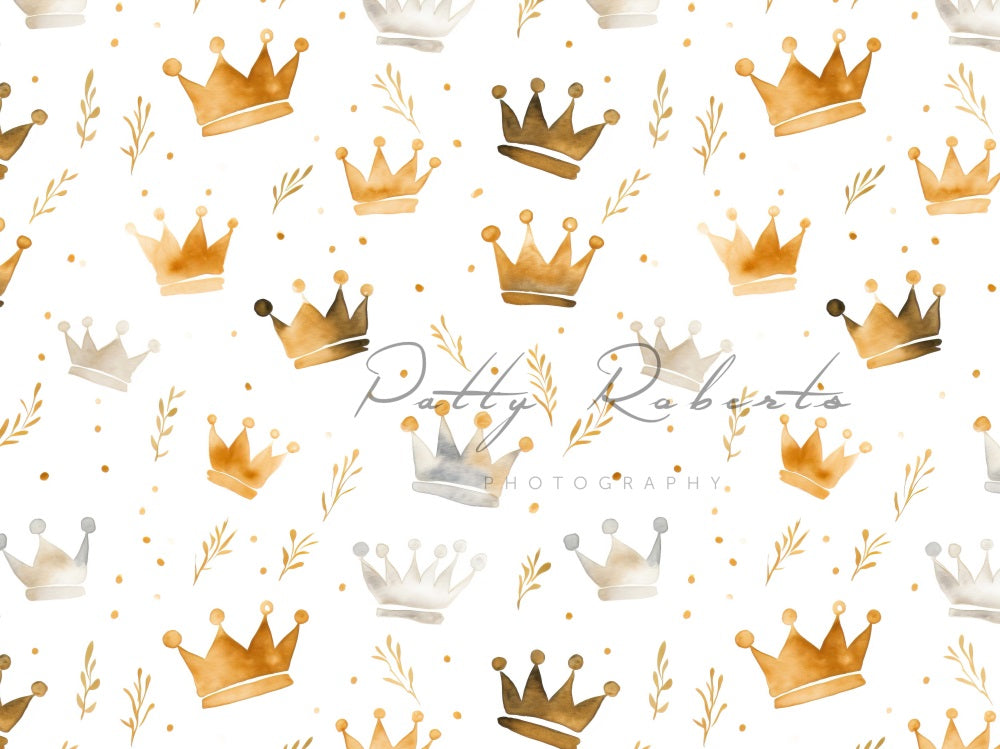 Kate Aquarelle Couronnes dorées Toile de fond conçue par Patty Robert - Kate Backdrop FR