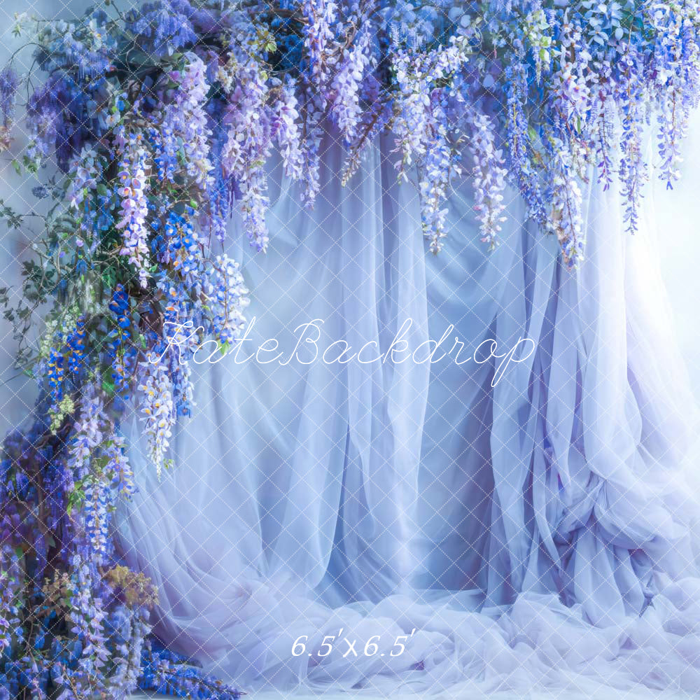 Kate Printemps Bleu Fleurs Rideau Toile de fond conçue par Emetselch - Kate Backdrop FR