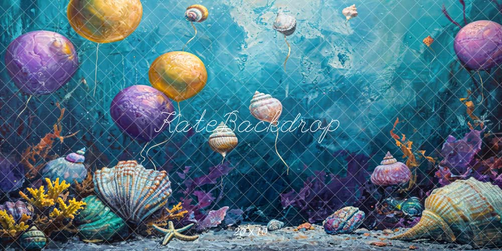 Kate Coquille Ballon Monde Sous-marin Bleu Toile de fond conçue par Chain Photographie - Kate Backdrop FR