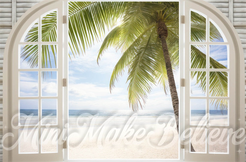 Kate Été Plage Intérieur Fenêtre Arbre Toile de fond conçue par Mini MakeBelieve - Kate Backdrop FR