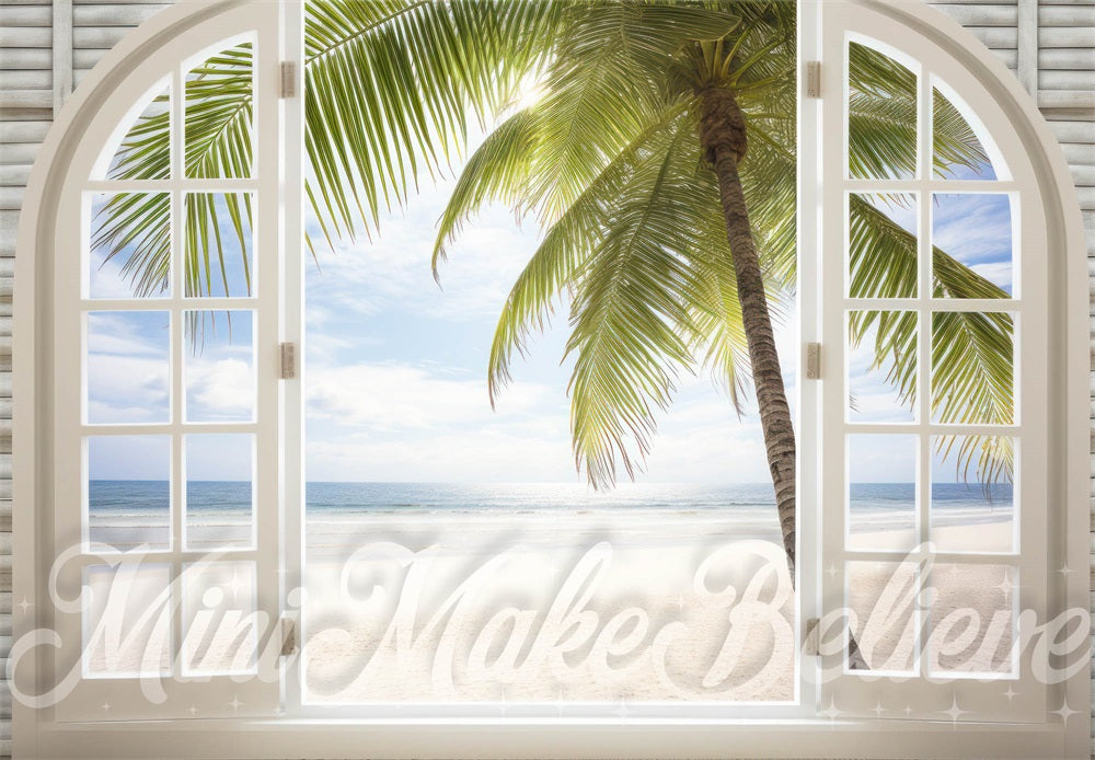 Kate Été Plage Intérieur Fenêtre Arbre Toile de fond conçue par Mini MakeBelieve - Kate Backdrop FR