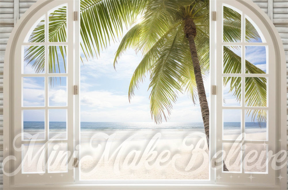 Kate Été Plage Intérieur Fenêtre Arbre Toile de fond conçue par Mini MakeBelieve - Kate Backdrop FR