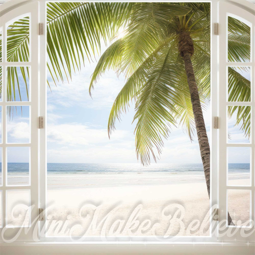 Kate Été Plage Intérieur Fenêtre Arbre Toile de fond conçue par Mini MakeBelieve - Kate Backdrop FR