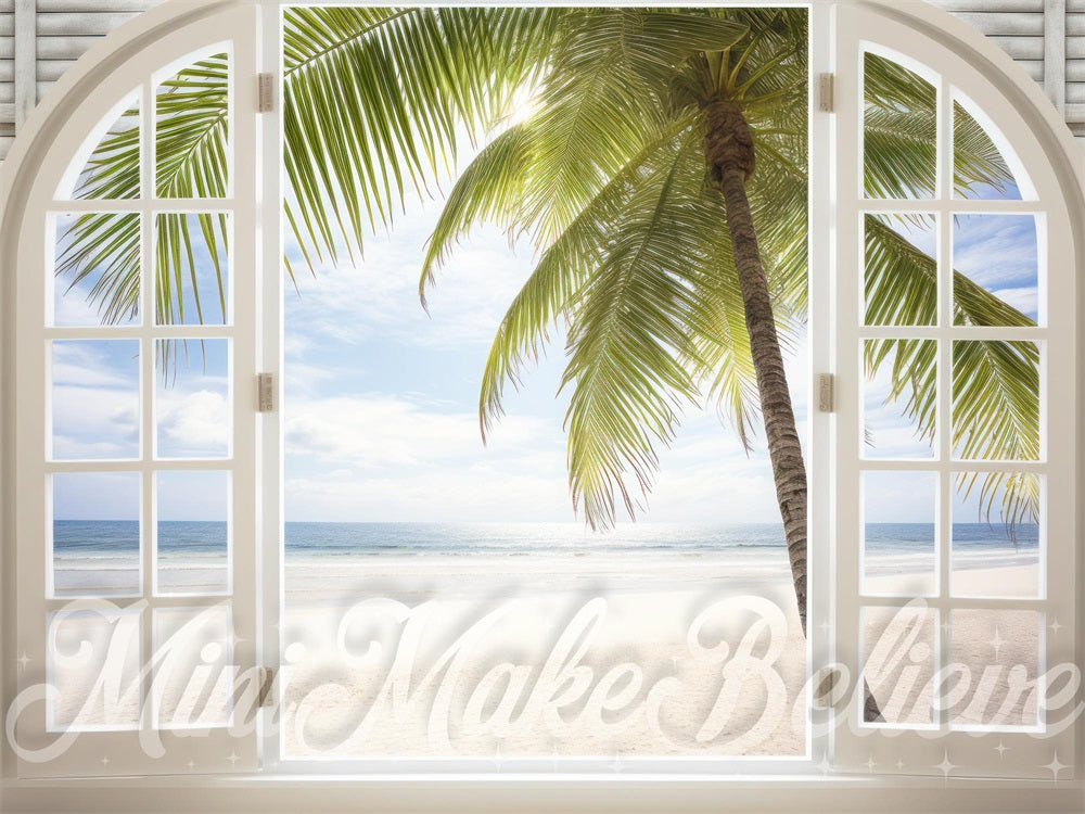 Kate Été Plage Intérieur Fenêtre Arbre Toile de fond conçue par Mini MakeBelieve - Kate Backdrop FR