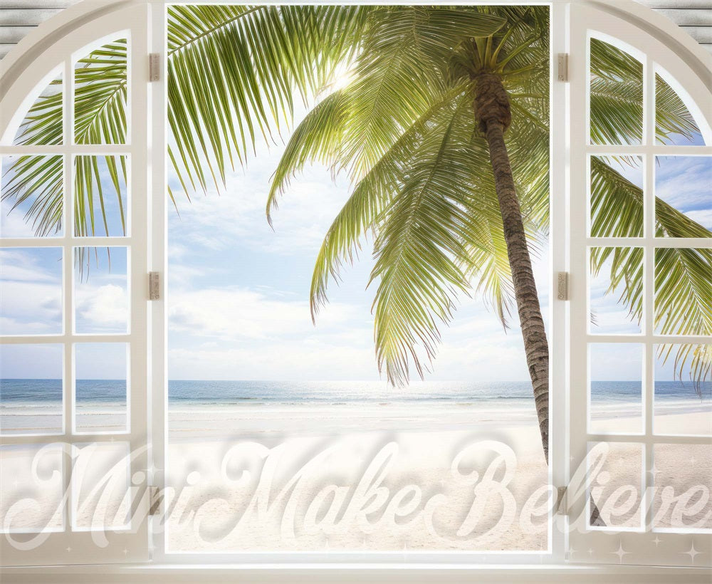 Kate Été Plage Intérieur Fenêtre Arbre Toile de fond conçue par Mini MakeBelieve - Kate Backdrop FR