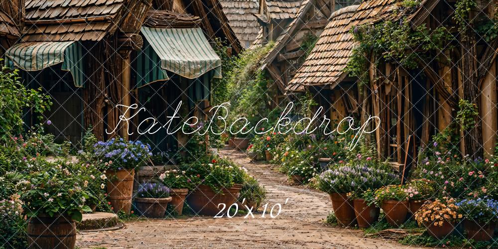 Kate Printemps Verdure Maison en bois Chemin Toile de fond conçue par Chain Photographie - Kate Backdrop FR