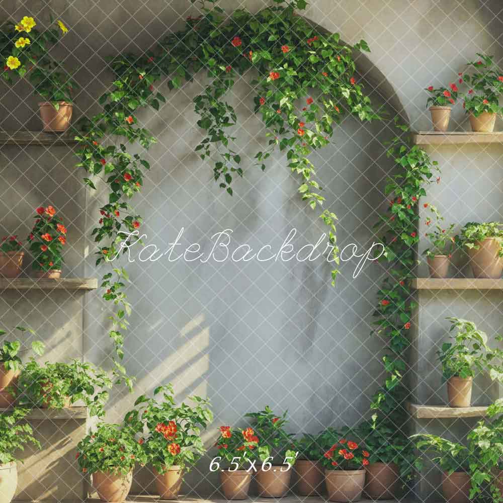 Kate Printemps Plante verte Mur en arc Chambre Toile de fond conçue par Emetselch - Kate Backdrop FR