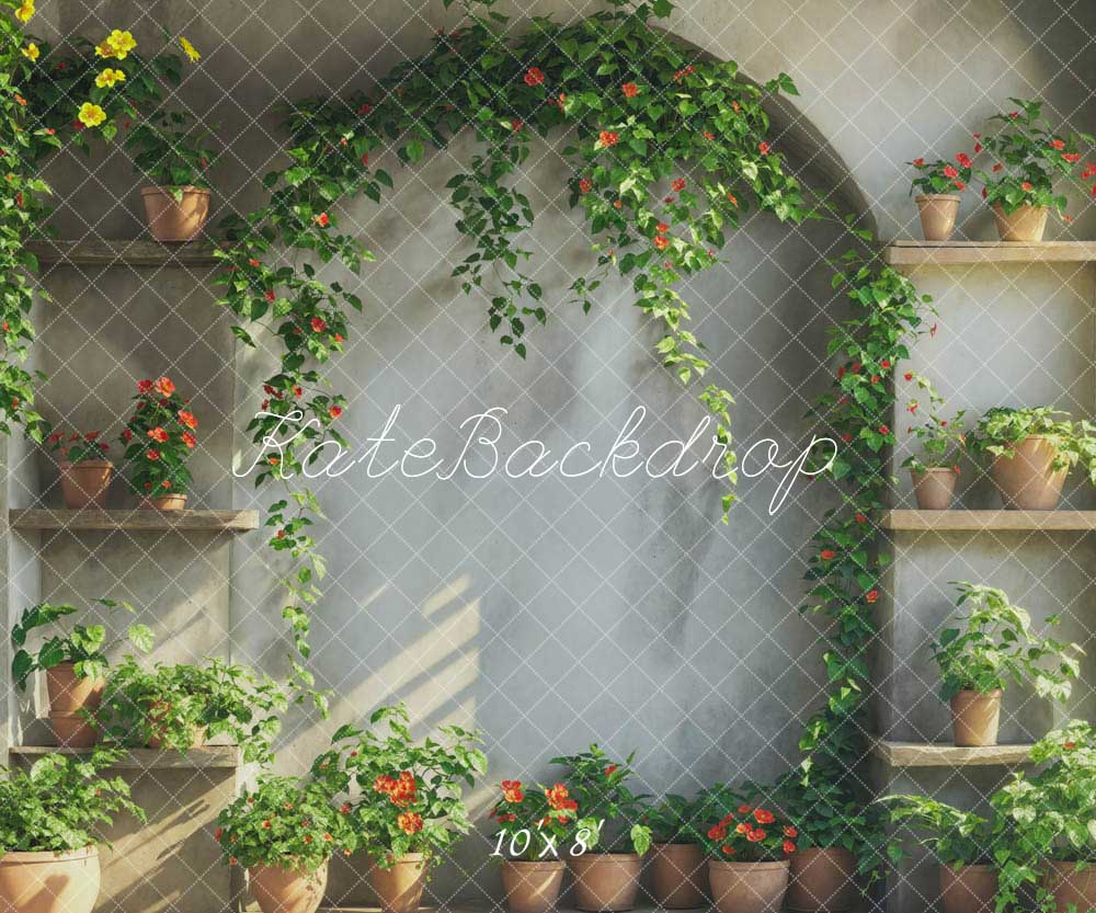 Kate Printemps Plante verte Mur en arc Chambre Toile de fond conçue par Emetselch - Kate Backdrop FR