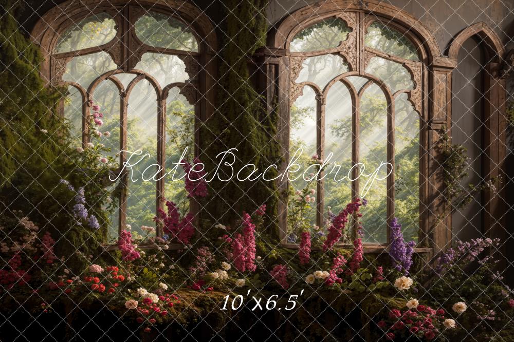 Kate Printemps Fleurs Fenêtre en arc Toile de fond conçue par Emetselch - Kate Backdrop FR