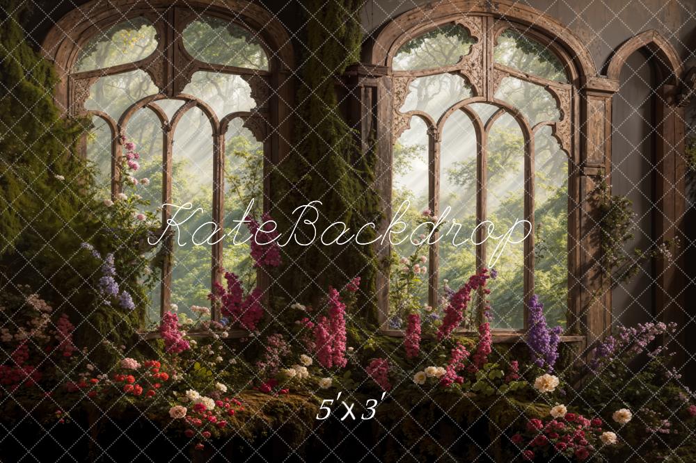 Kate Printemps Fleurs Fenêtre en arc Toile de fond conçue par Emetselch - Kate Backdrop FR