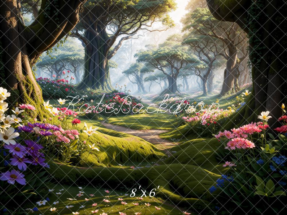 Kate Printemps Fleurs Forêt Chemin Toile de fond conçue par Chain Photographie - Kate Backdrop FR