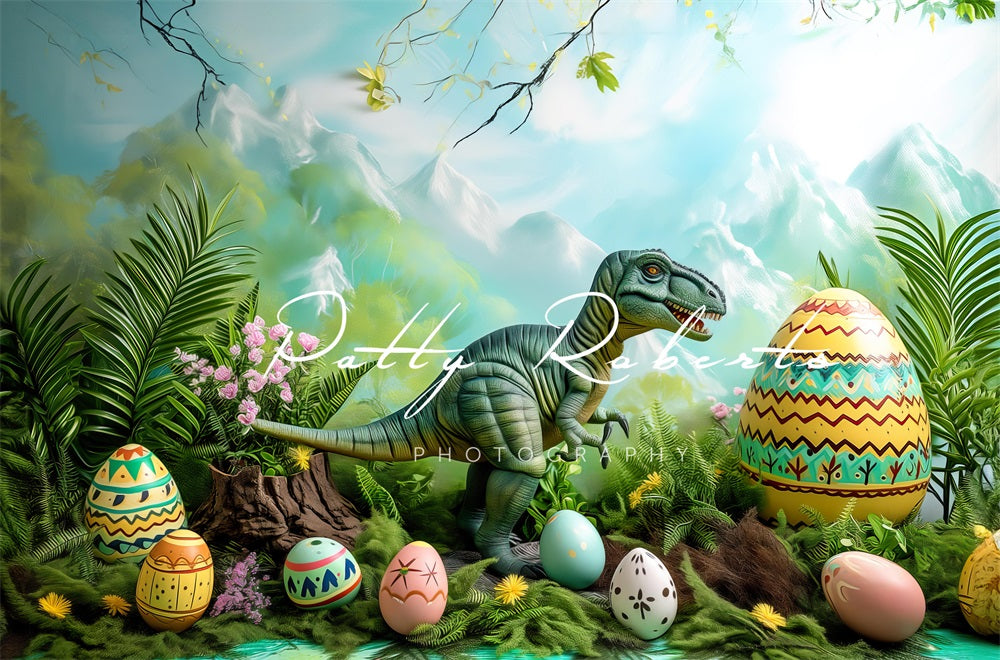 Kate Jurassique Pâques Dinosaure Toile de fond conçue par Patty Robert - Kate Backdrop FR