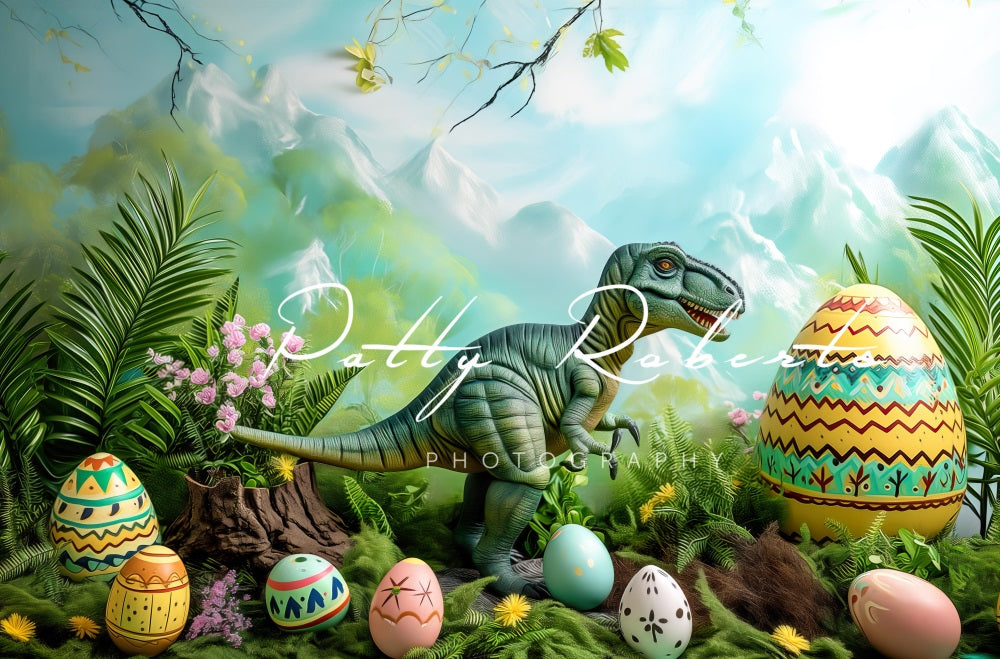 Kate Jurassique Pâques Dinosaure Toile de fond conçue par Patty Robert - Kate Backdrop FR