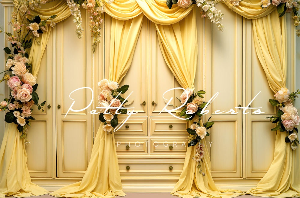 Kate Jaune Garde-robe Intérieur Toile de fond conçue par Patty Robert - Kate Backdrop FR