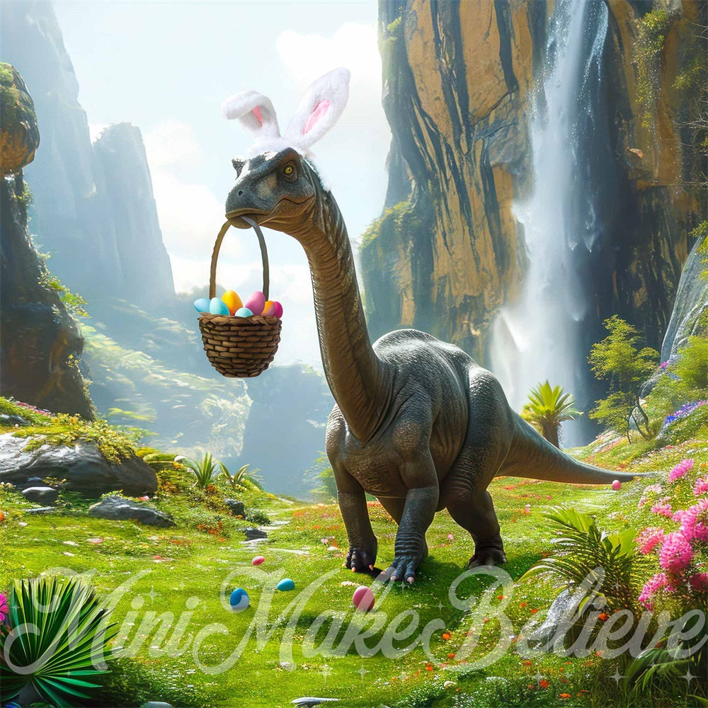 Kate Dinosaure Diplodocus Pâques Toile de fond conçue par Mini MakeBelieve