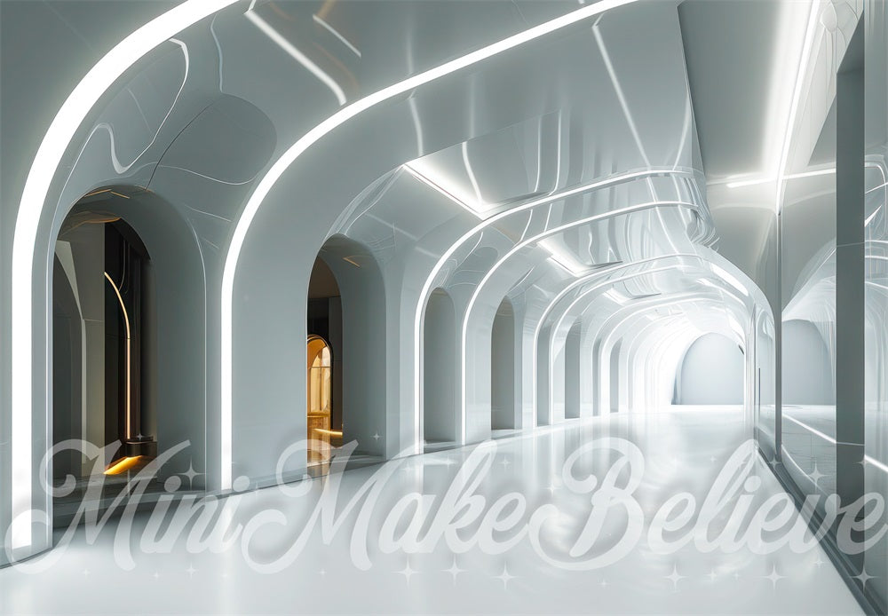 Kate Intérieur Vaisseau spatial Couloir Toile de fond conçue par Mini MakeBelieve - Kate Backdrop FR