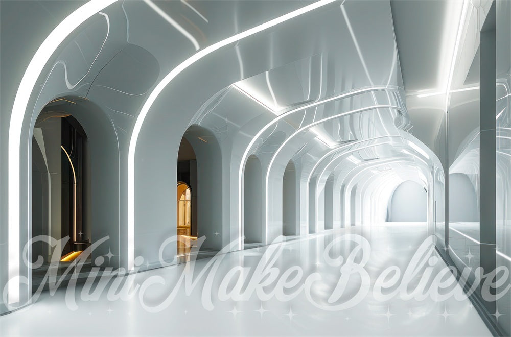 Kate Intérieur Vaisseau spatial Couloir Toile de fond conçue par Mini MakeBelieve - Kate Backdrop FR