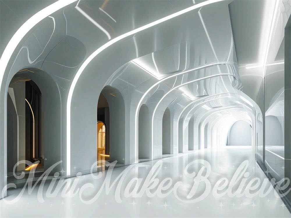 Kate Intérieur Vaisseau spatial Couloir Toile de fond conçue par Mini MakeBelieve - Kate Backdrop FR